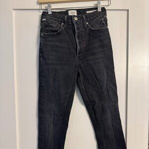 Citizens of Humanity Black High-Rise Straight Leg Jeans